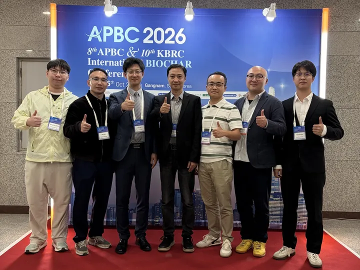 Group photo in front of the APBC 2026 backdrop